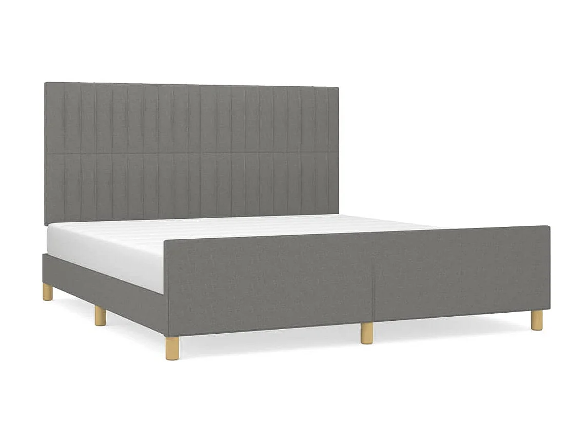Cama 160x200 cm tecido cinzento-escuro PT823765