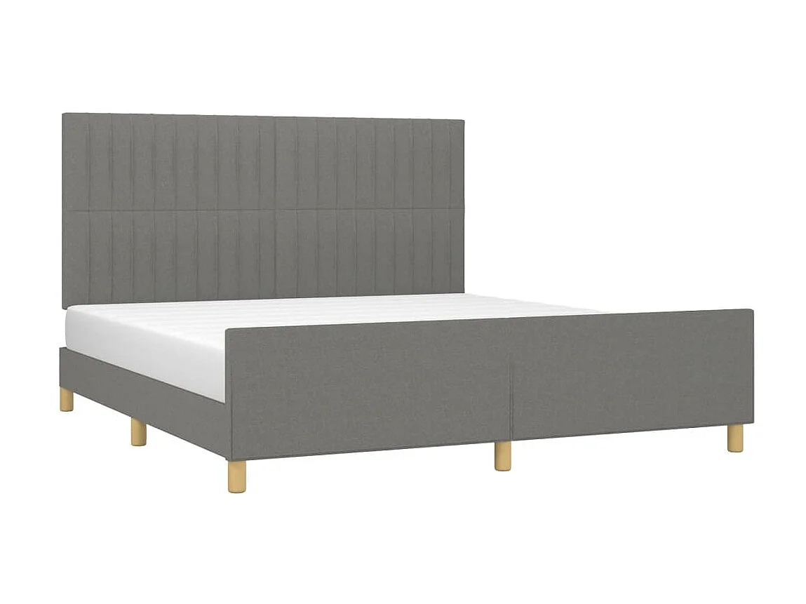 Cama 160x200 cm tecido cinzento-escuro PT823765