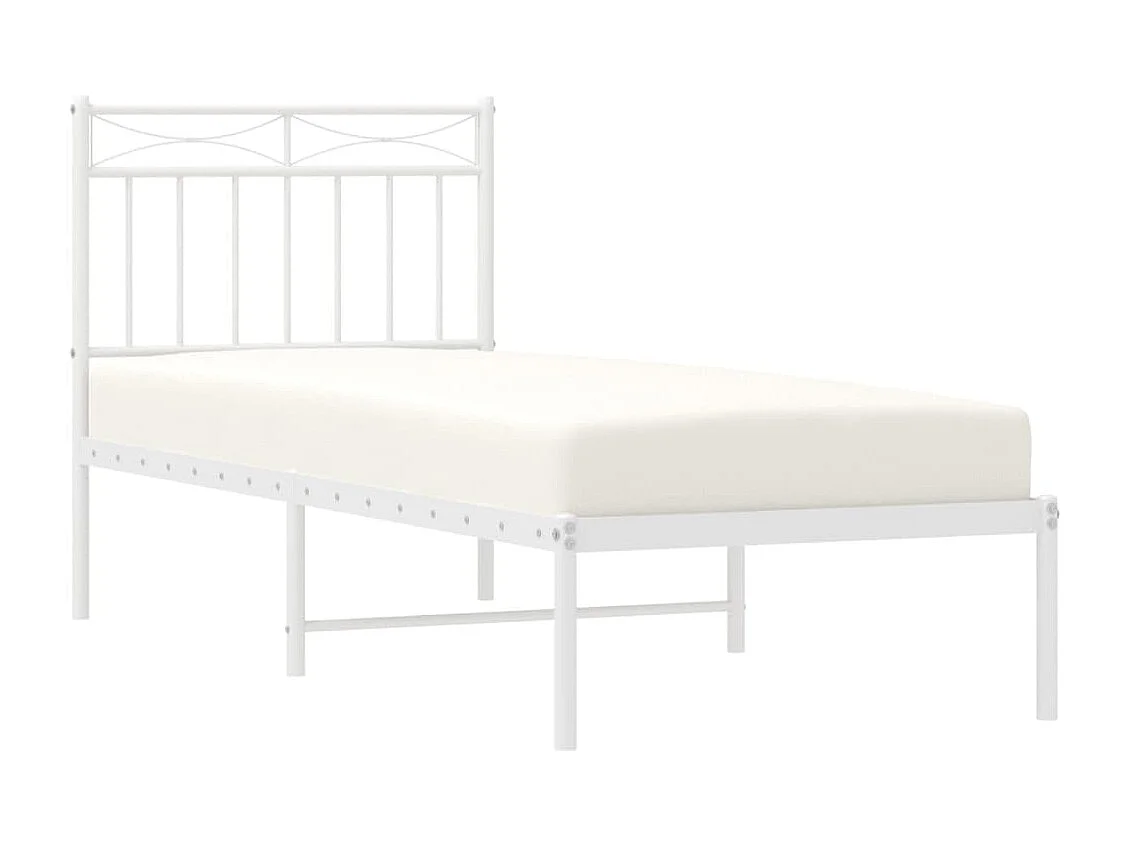 Cama com cabeceira 80x200 cm metal branco PT396654