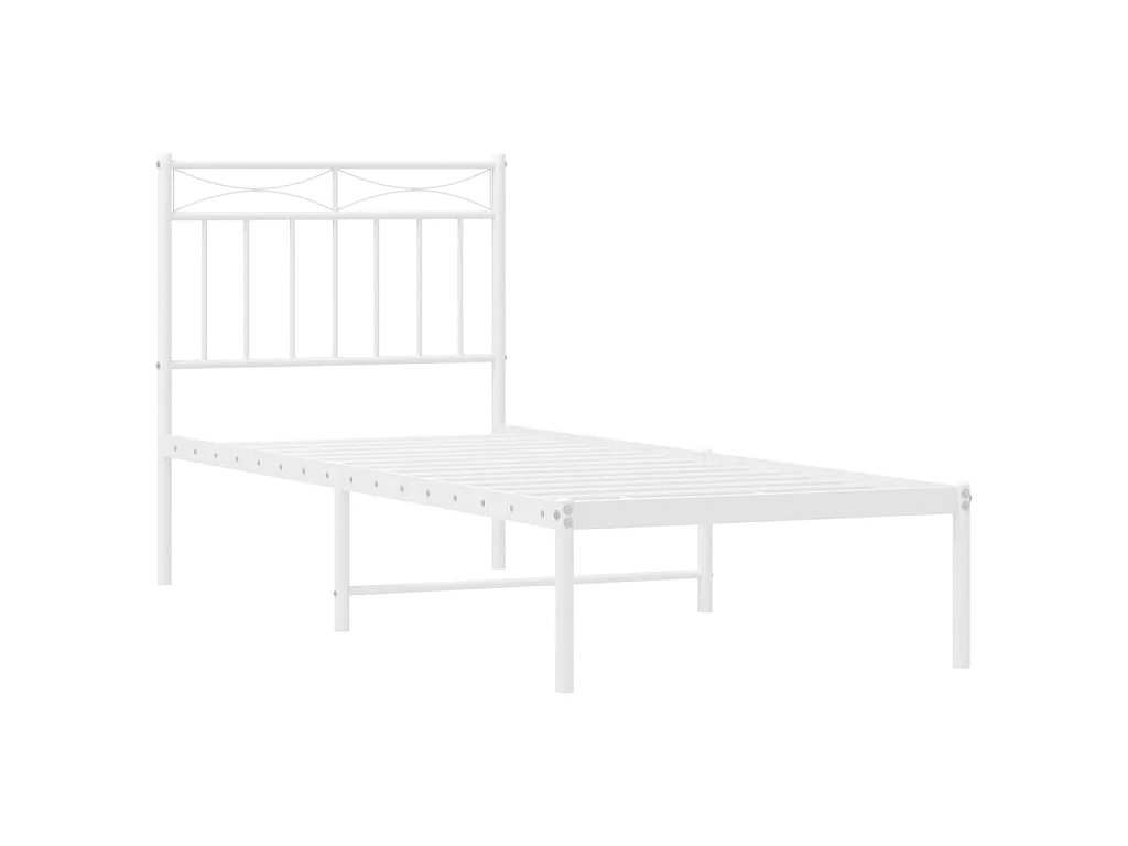 Cama com cabeceira 80x200 cm metal branco PT396654