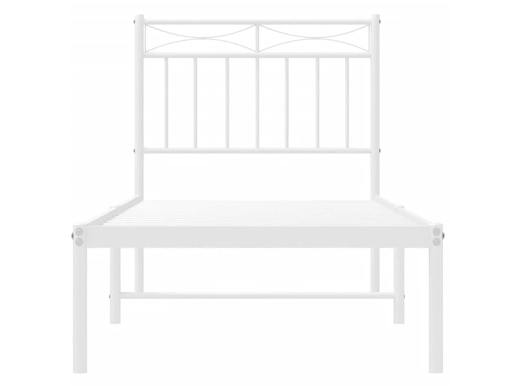 Cama com cabeceira 80x200 cm metal branco PT396654