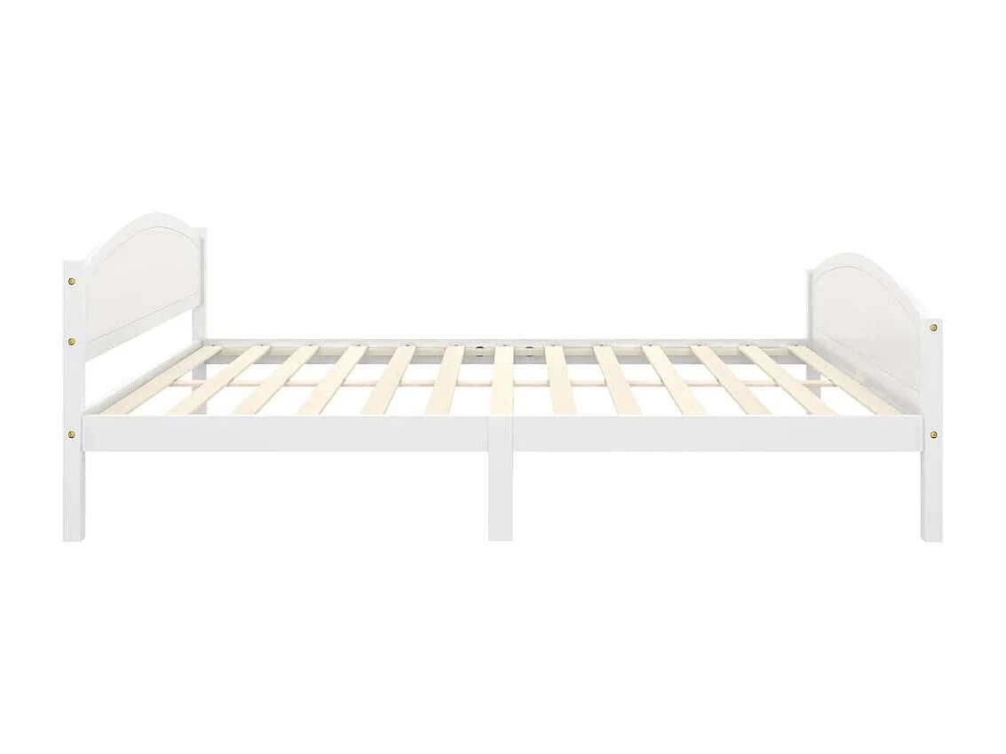 Cama 140x200 cm pinho maciço branco PT456075