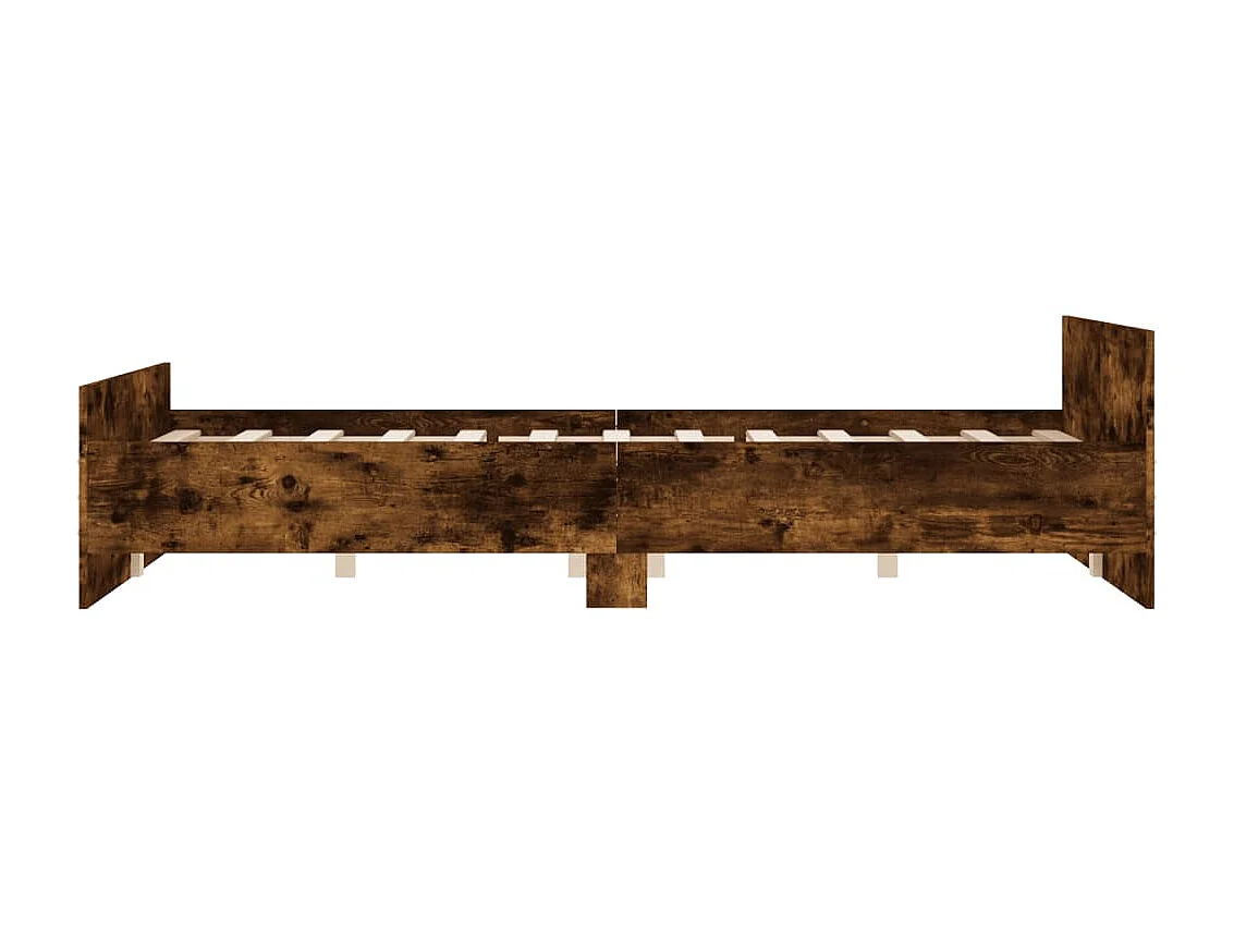 Lit-120x190 cm tête de lit et pied de lit chêne fumé EGGB85254