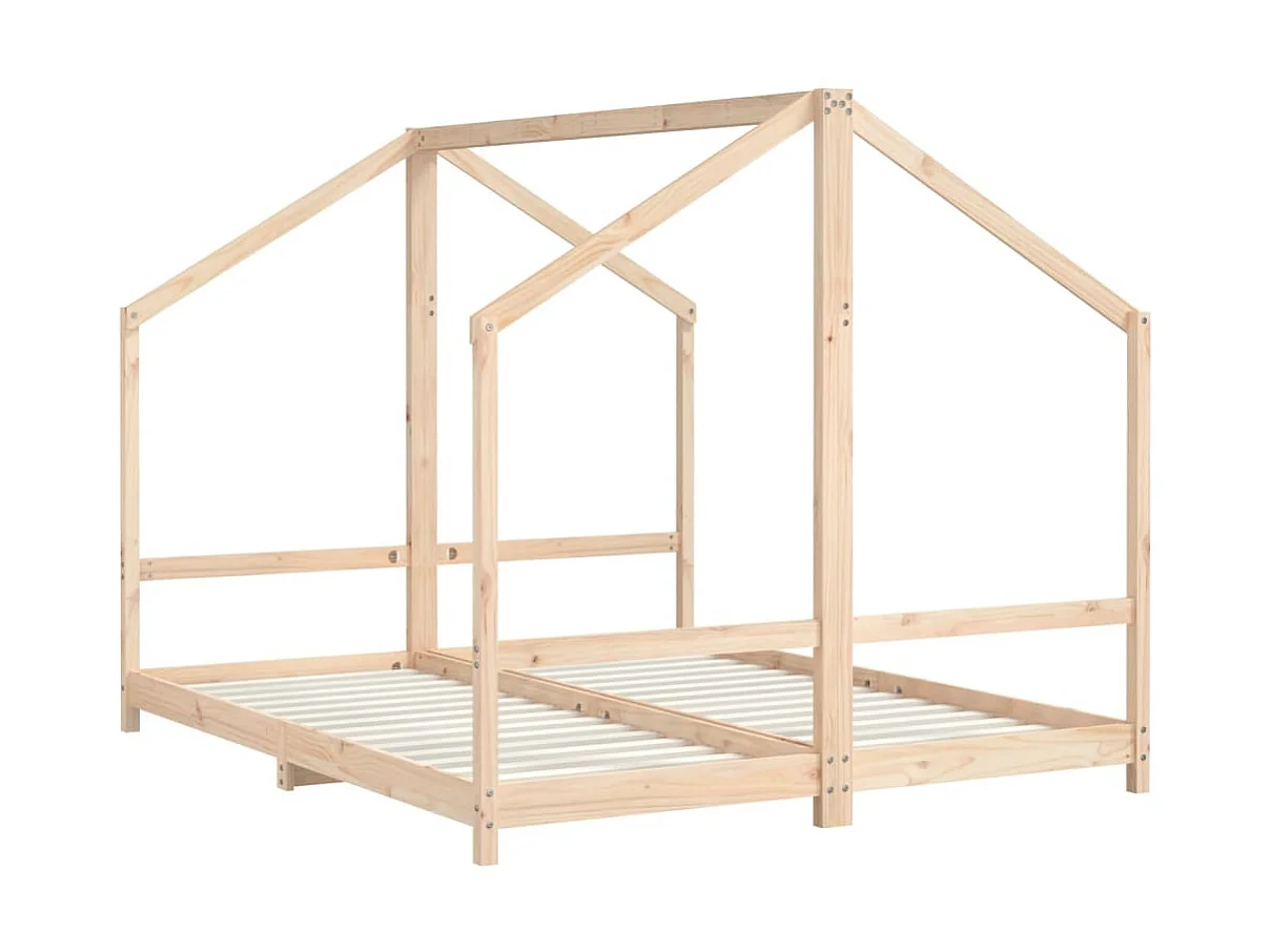 Kinderbedframe 2x(80x200) cm massief grenenhout NL97084