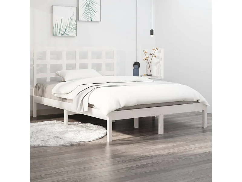 Cama 200x200 cm madera maciza blanco ES63442