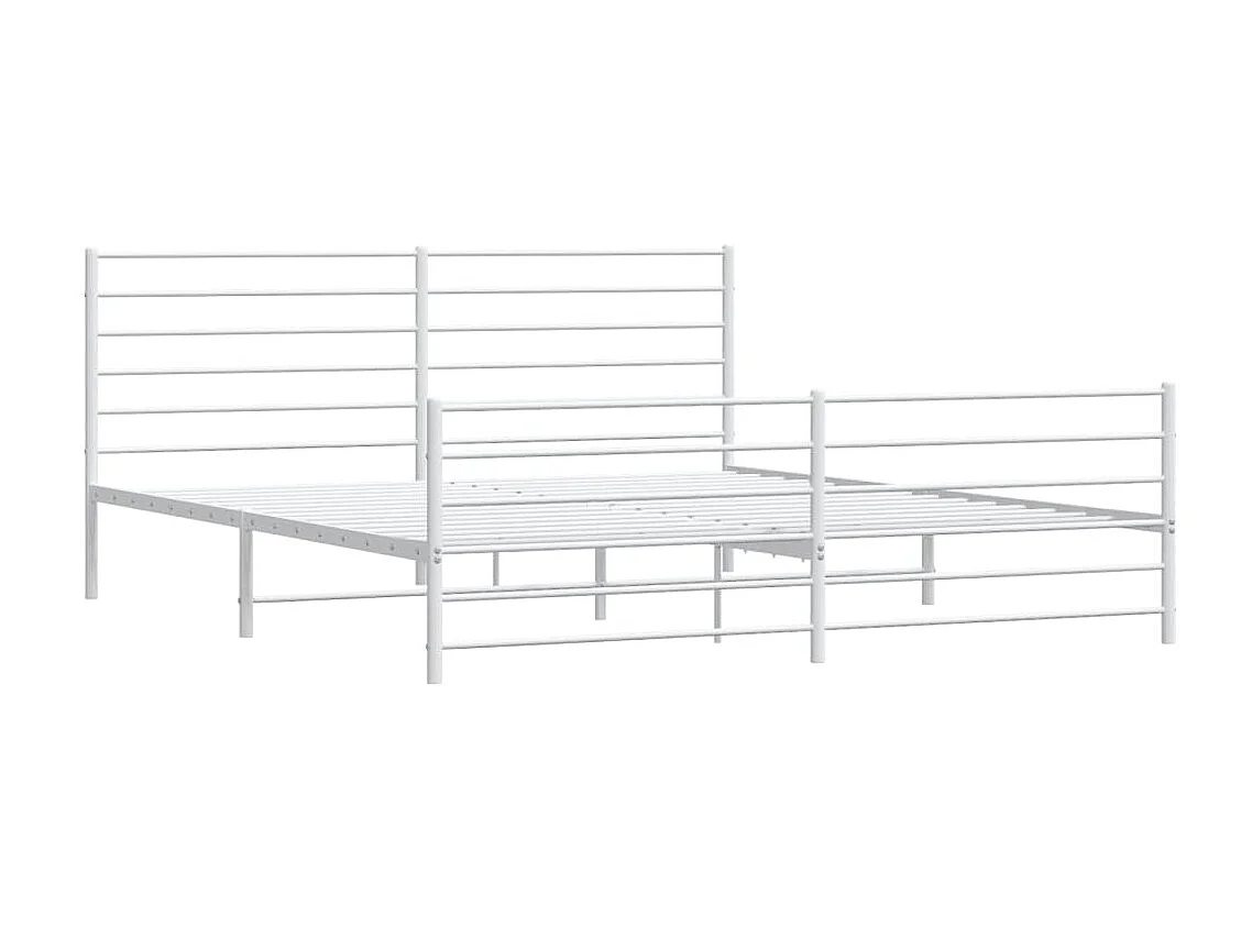 Cama 190x200 cm metal con cabecero y pie cama blanco ES62868