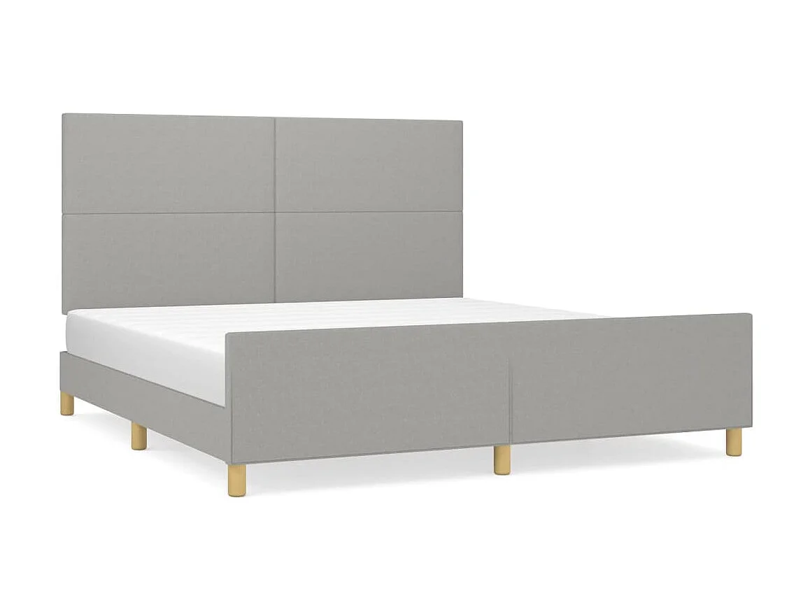 Cama 180x200 cm tecido cinzento-claro PT383229