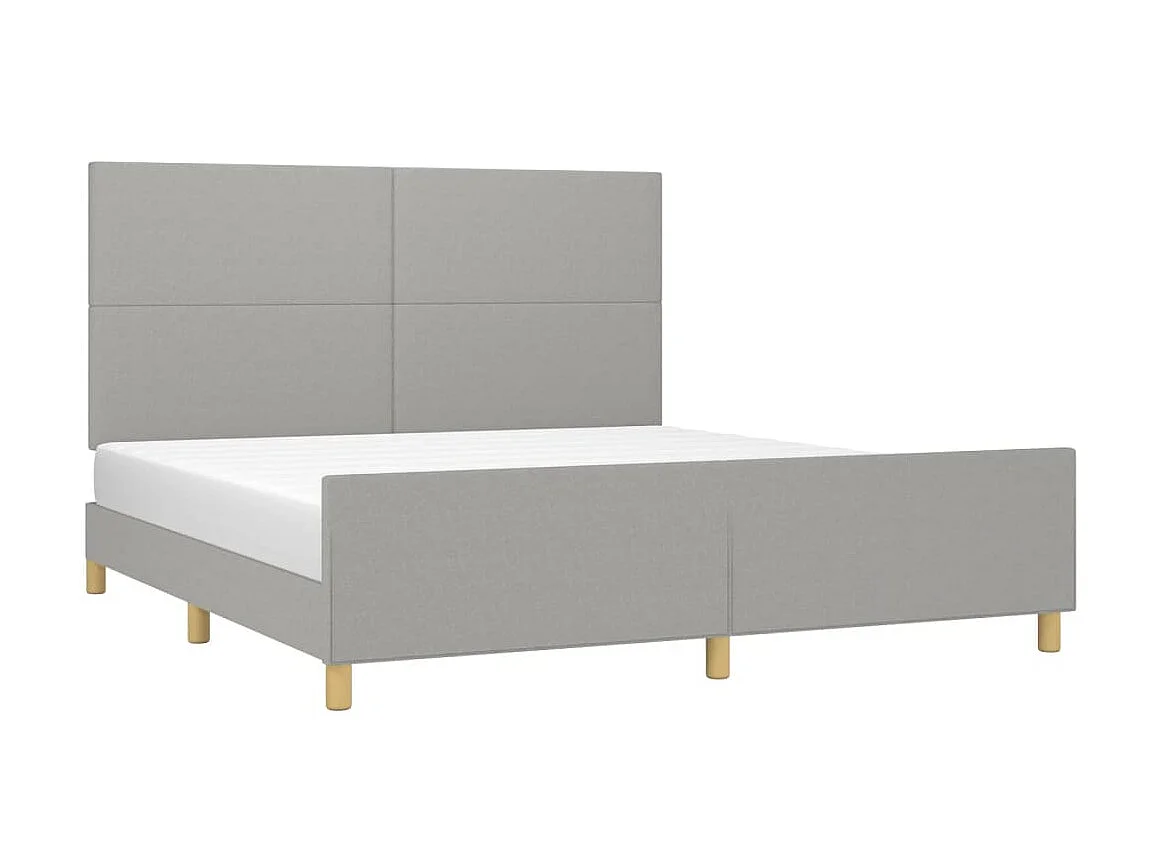 Cama 180x200 cm tecido cinzento-claro PT383229