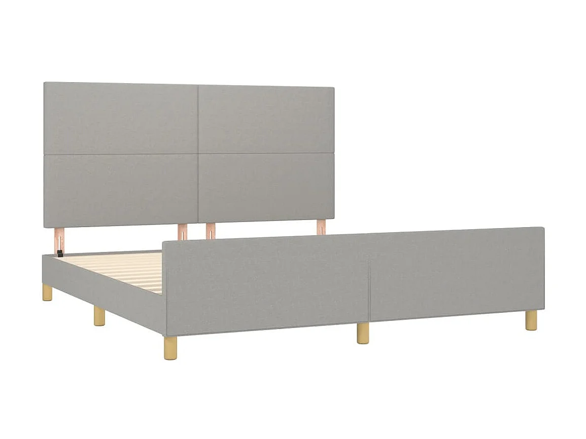 Cama 180x200 cm tecido cinzento-claro PT383229