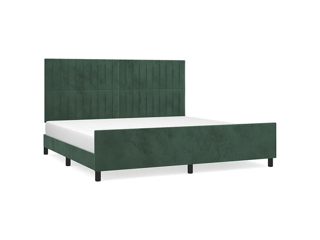 Lit-200x200 cm avec tête de lit Vert foncé Velours EGGB14261