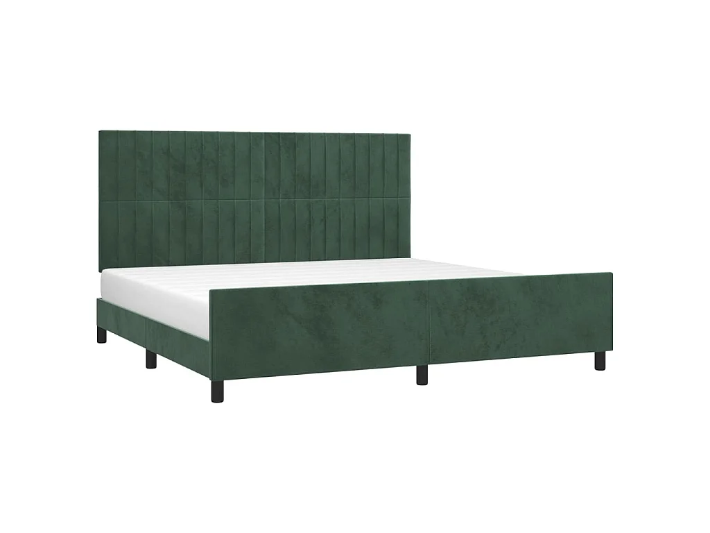 Lit-200x200 cm avec tête de lit Vert foncé Velours EGGB14261