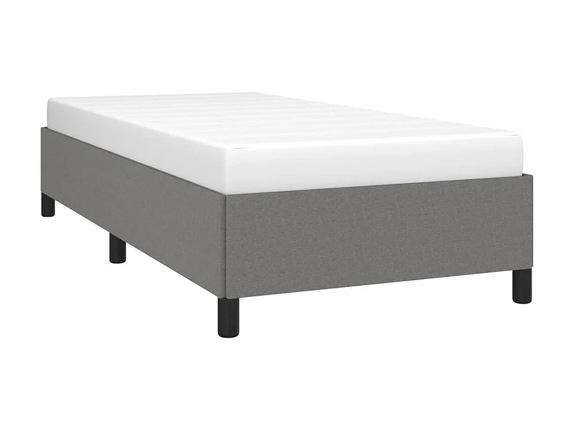 Cama 90x200 cm de tela gris oscura ES29205
