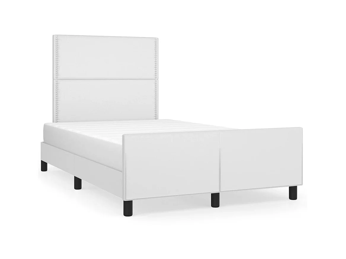 Lit-120x200 cm avec tête de lit Blanc Similicuir EGGB67798