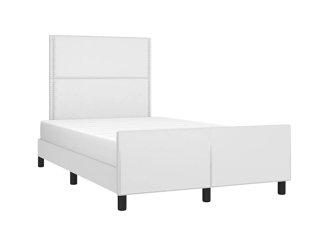 Lit-120x200 cm avec tête de lit Blanc Similicuir EGGB67798