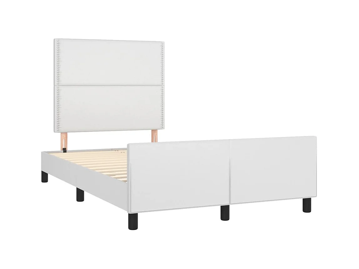 Lit-120x200 cm avec tête de lit Blanc Similicuir EGGB67798