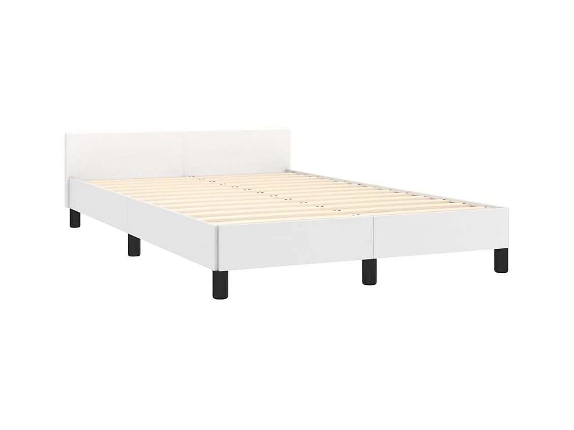 Lit-120x200 cm avec tête de lit Blanc Similicuir EGGB67798