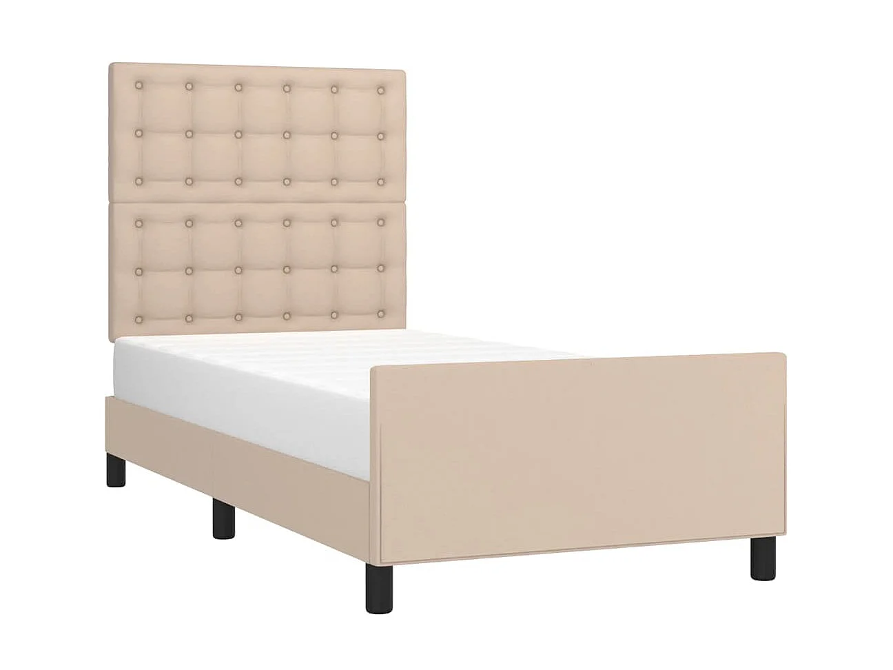 Lit-90x190 cm avec tête de lit Cappuccino Similicuir EGGB80777