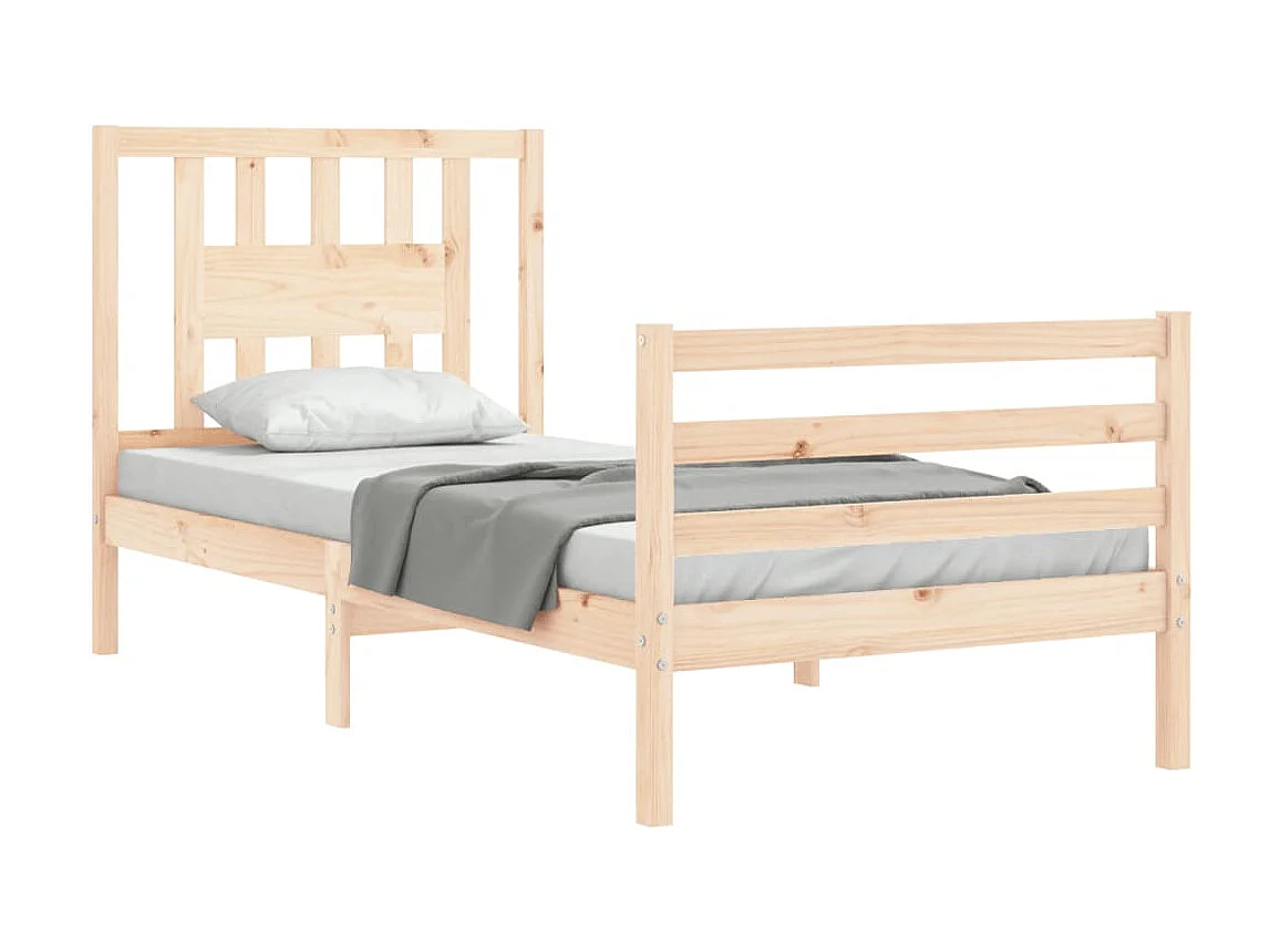 Lit-90x200 cm avec tête de lit bois massif EGGB94685