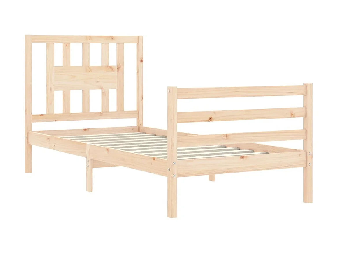 Lit-90x200 cm avec tête de lit bois massif EGGB94685