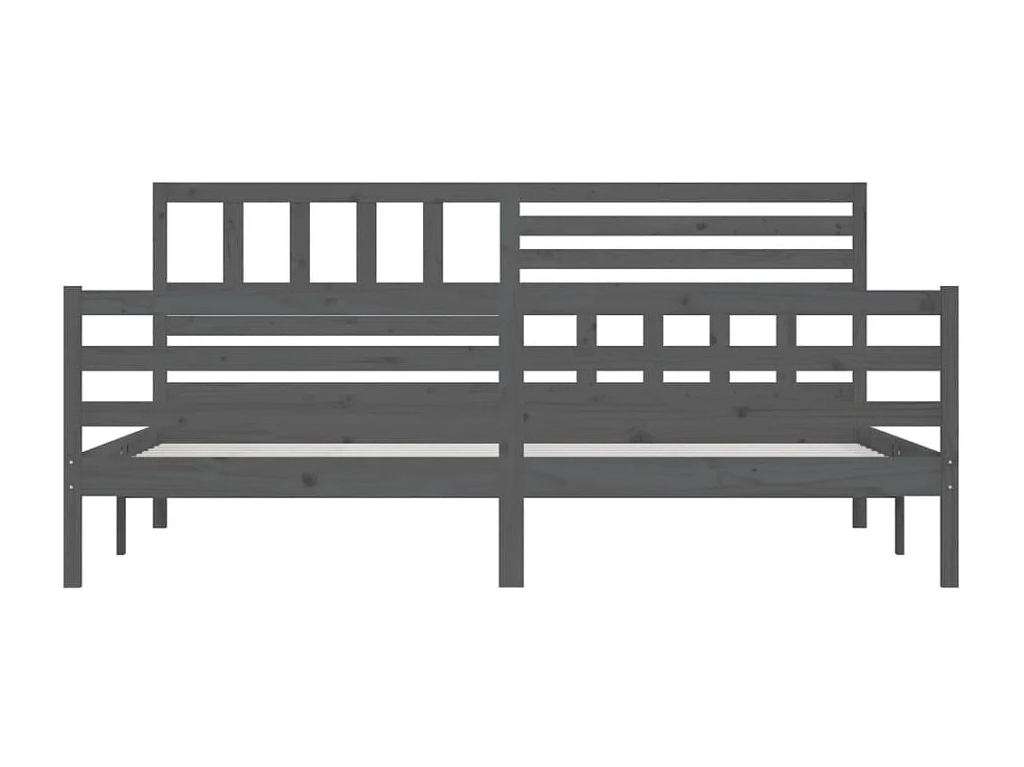 Cama 200x200 cm madeira maciça cinzento PT441450