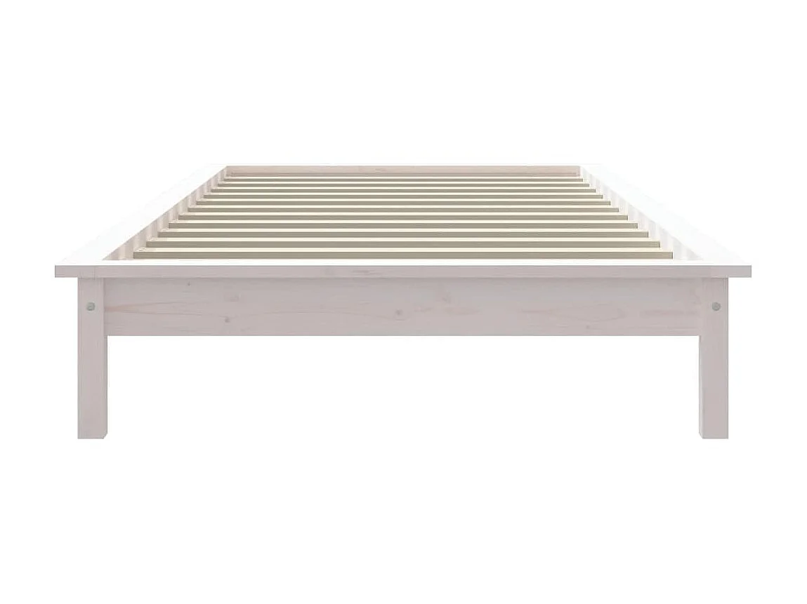 Cama 90x190 cm individual madera maciza pino blanco ES31919