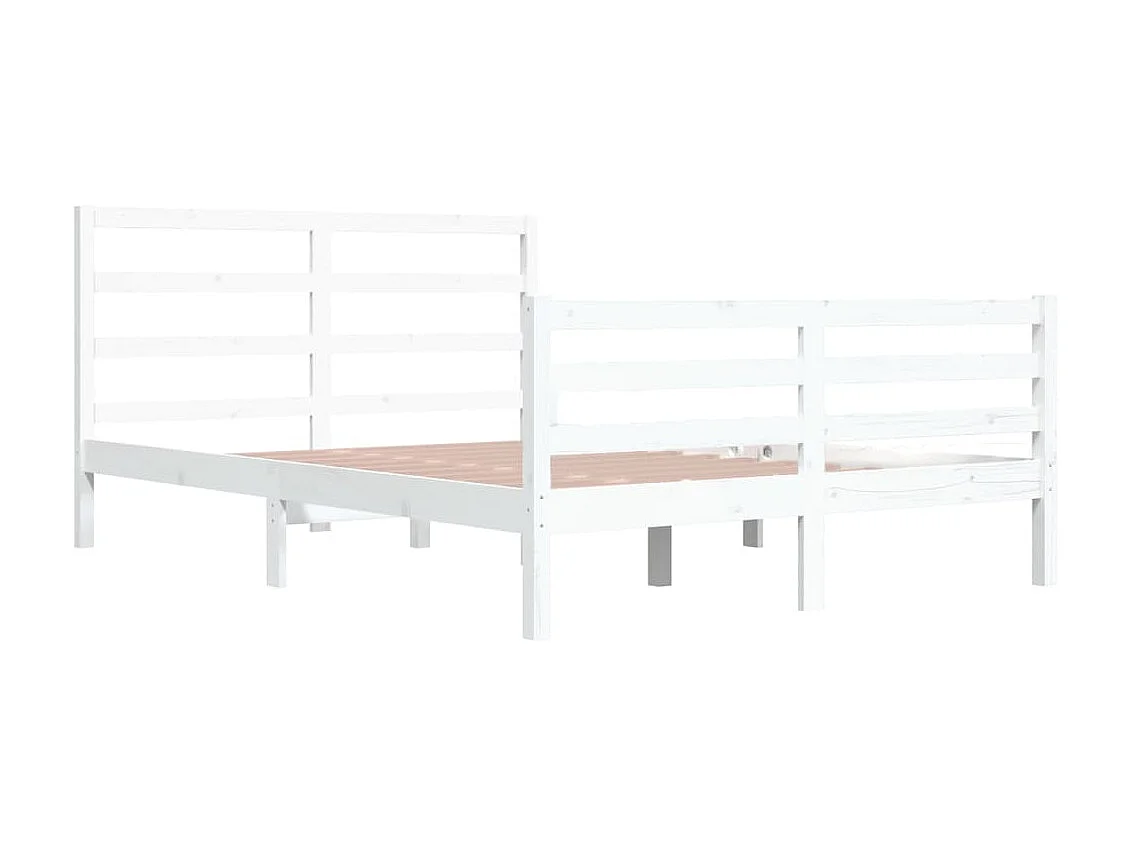 Lit-160x200 cm Blanc Bois de pin massif EGGB18463