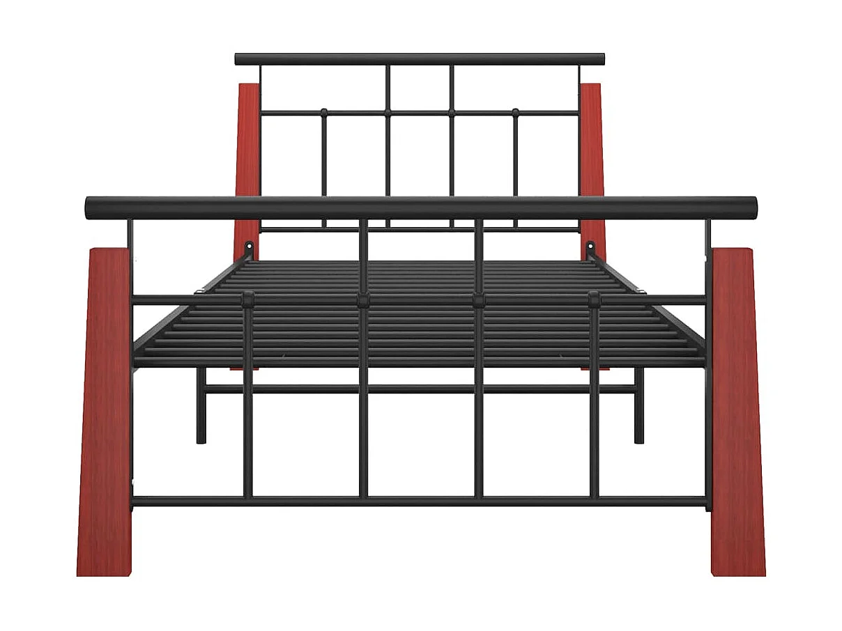 Lit-90x200 cm Métal et bois de chêne massif EGGB32477