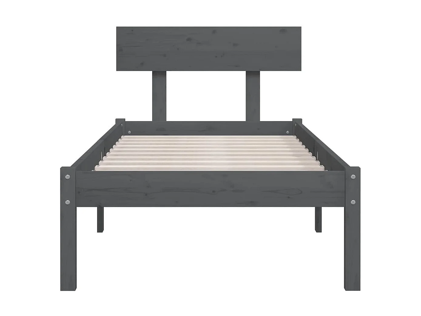 Lit-90x190 cm Gris Bois de pin massif UK simple EGGB57561