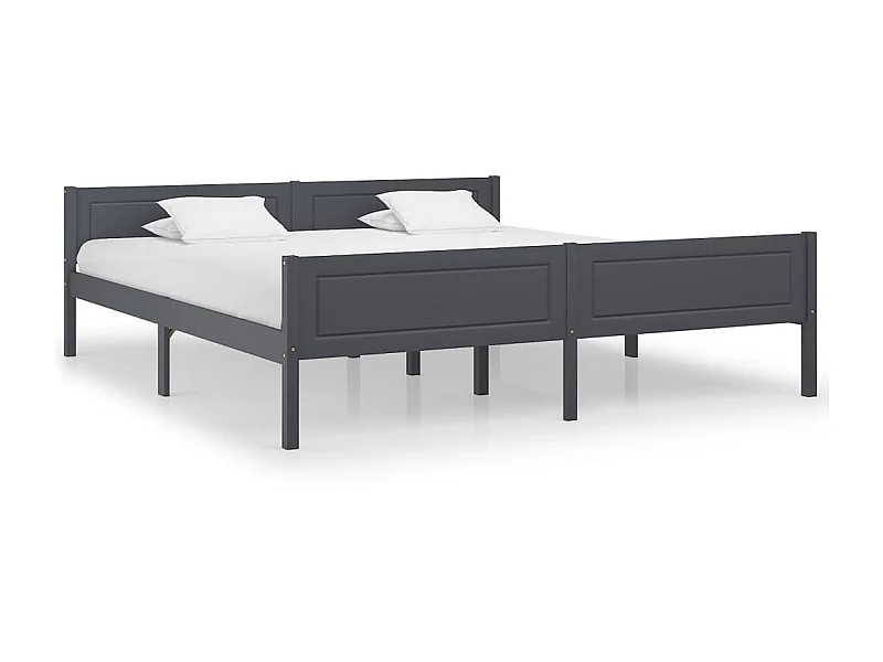 Cama 180x200 cm pinho maciço cinzento PT303231