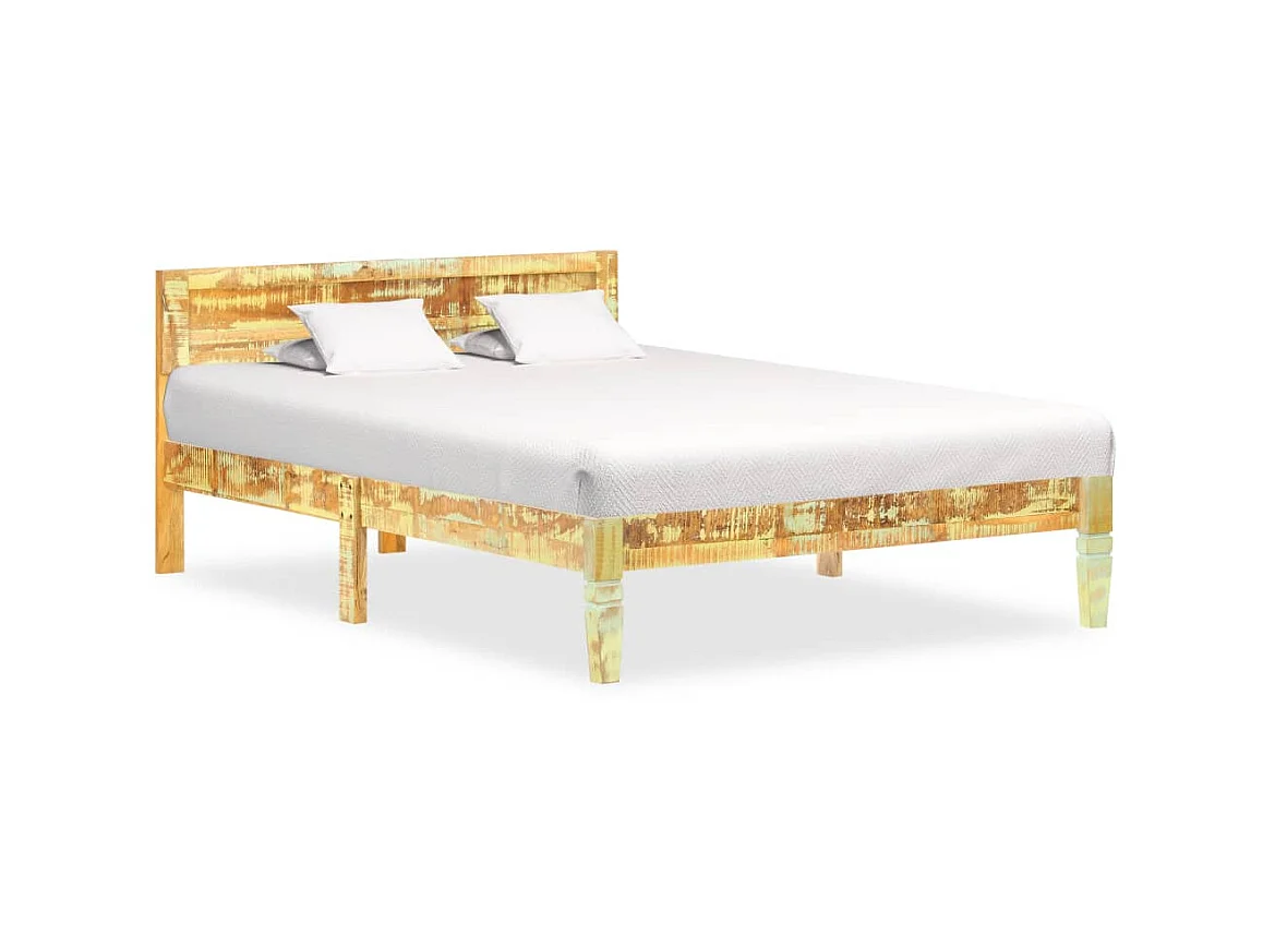 Lit-120x200 cm Bois de récupération massif EGGB32842
