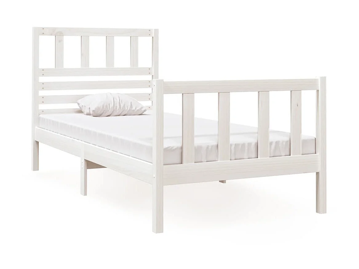 Lit-75x190 cm Blanc Bois massif Petit simple EGGB27234