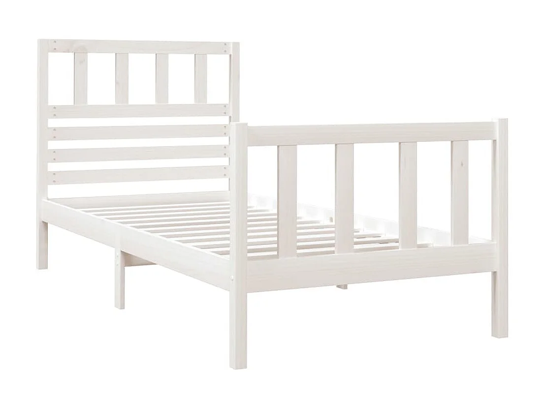 Lit-75x190 cm Blanc Bois massif Petit simple EGGB27234