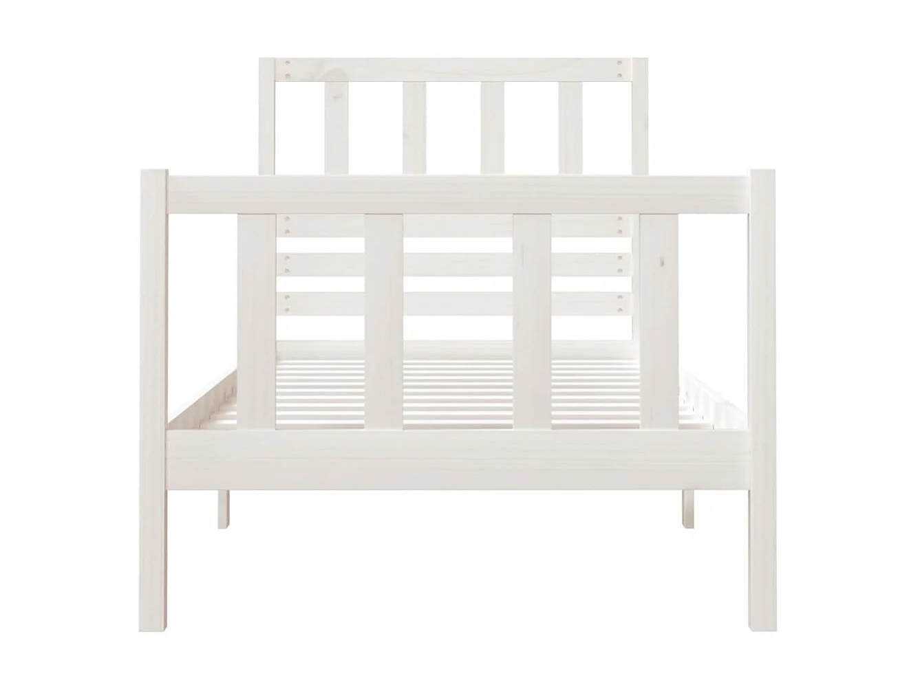 Lit-75x190 cm Blanc Bois massif Petit simple EGGB27234