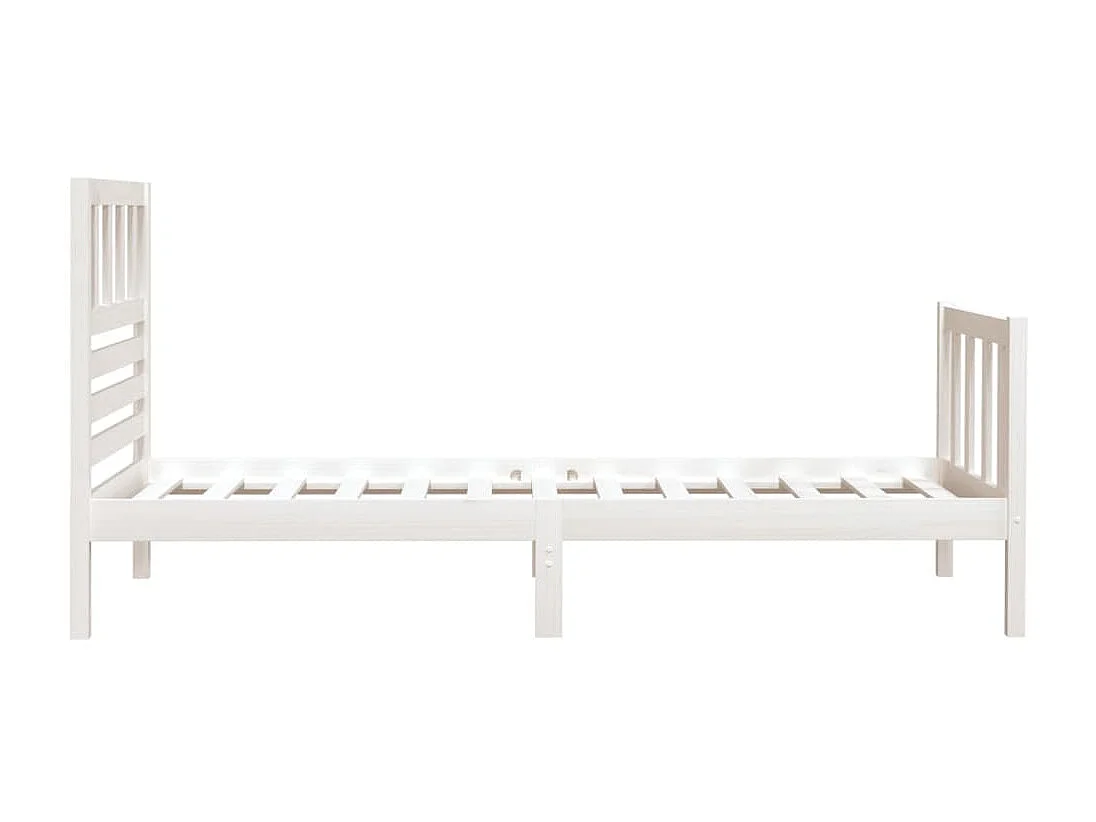 Lit-75x190 cm Blanc Bois massif Petit simple EGGB27234
