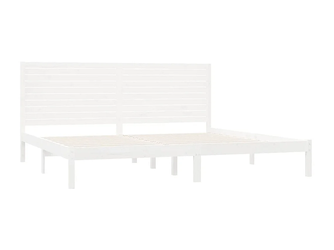 Bedframe massief hout wit 200x200 cm NL65498