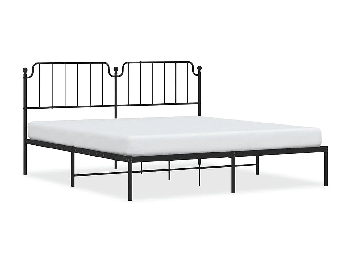 Cama 180x210 cm con cabecero metal negro ES18016
