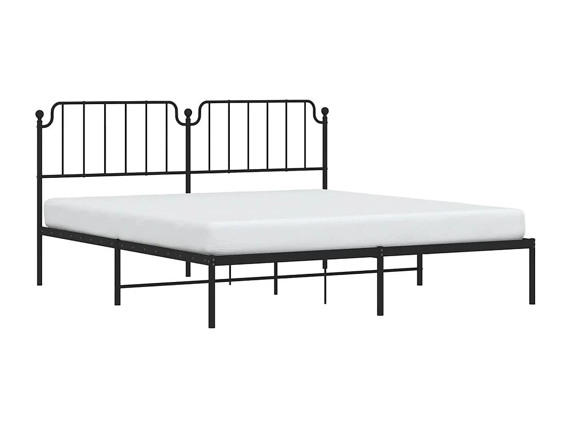 Cama 180x210 cm con cabecero metal negro ES18016