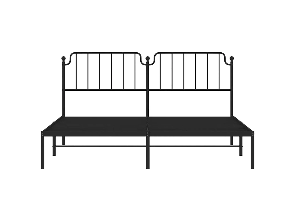Bedframe met hoofdbord metaal zwart 183x213 cm NL73115
