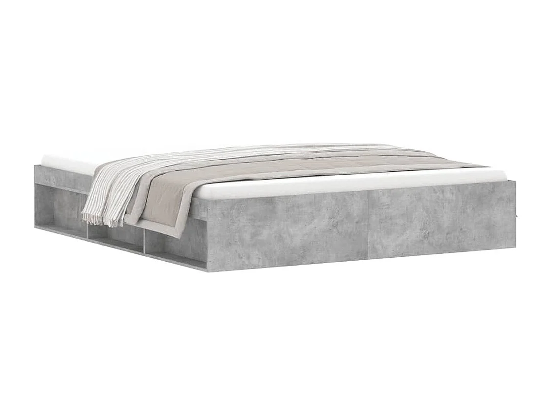 Cama super king size 180x200 cm cinza cimento PT955565
