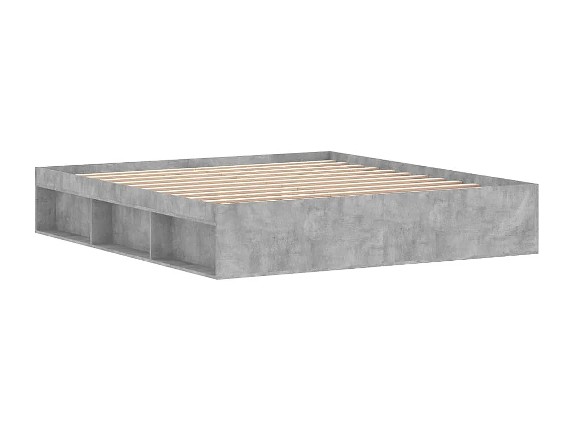 Lit-180x200 cm gris béton super king EGGB13934