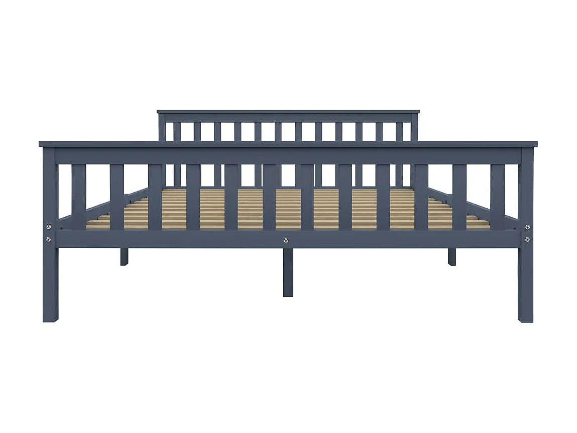 Cama em pinho maciço 160x200 cm cinzento PT440088