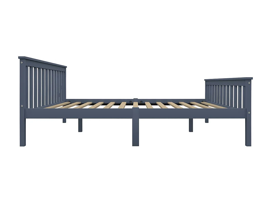 Cama em pinho maciço 160x200 cm cinzento PT440088