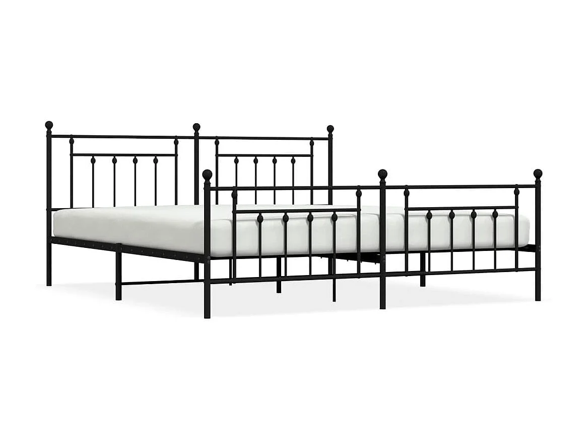 Bedframe met hoofd- en voeteneinde metaal zwart 200x200 cm NL95945