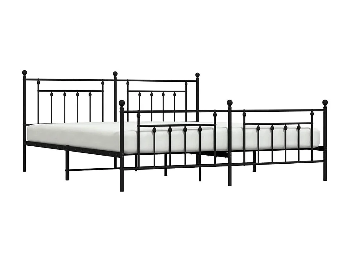 Bedframe met hoofd- en voeteneinde metaal zwart 200x200 cm NL95945