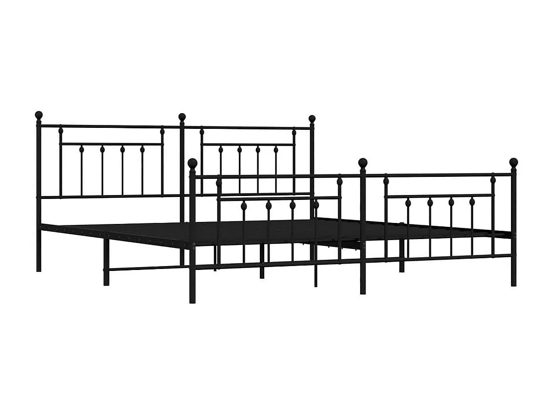 Bedframe met hoofd- en voeteneinde metaal zwart 200x200 cm NL95945