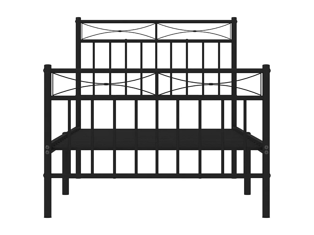 Cama com cabeceira e pés 90x200 cm metal preto PT111207
