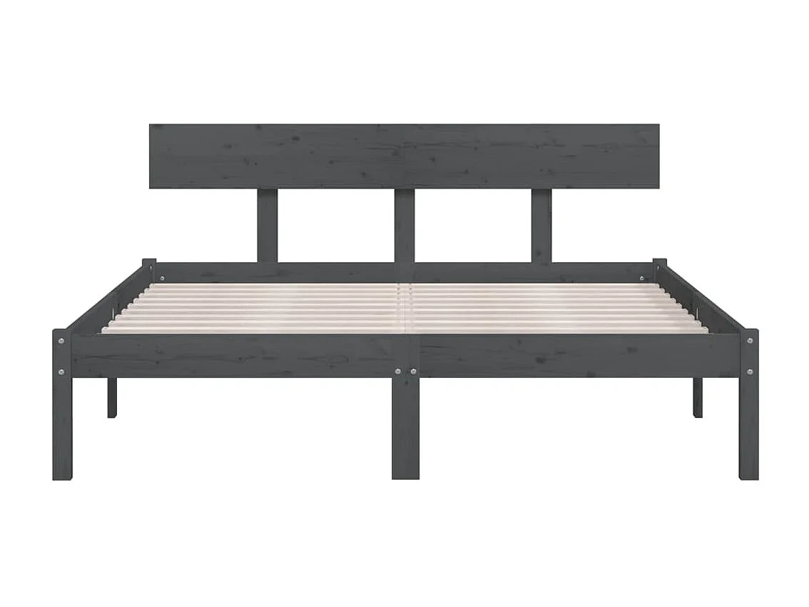 Lit-120x190 cm Gris Bois de pin massif UK petit double EGGB21832