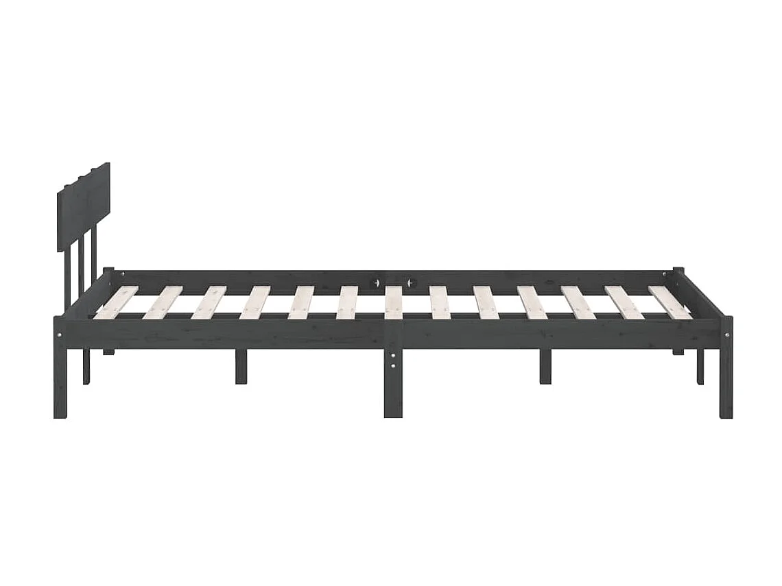 Lit-120x190 cm Gris Bois de pin massif UK petit double EGGB21832