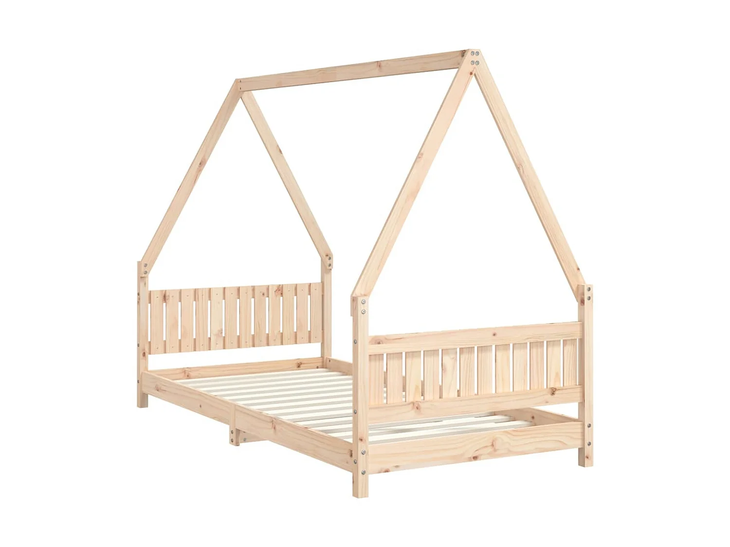 Lit-90x190 cm pour enfant Bois de pin massif EGGB78410