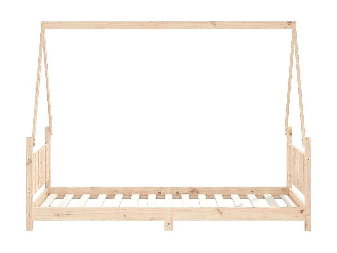 Lit-90x190 cm pour enfant Bois de pin massif EGGB78410